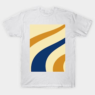 Abstract pattern gold navy blue T-Shirt